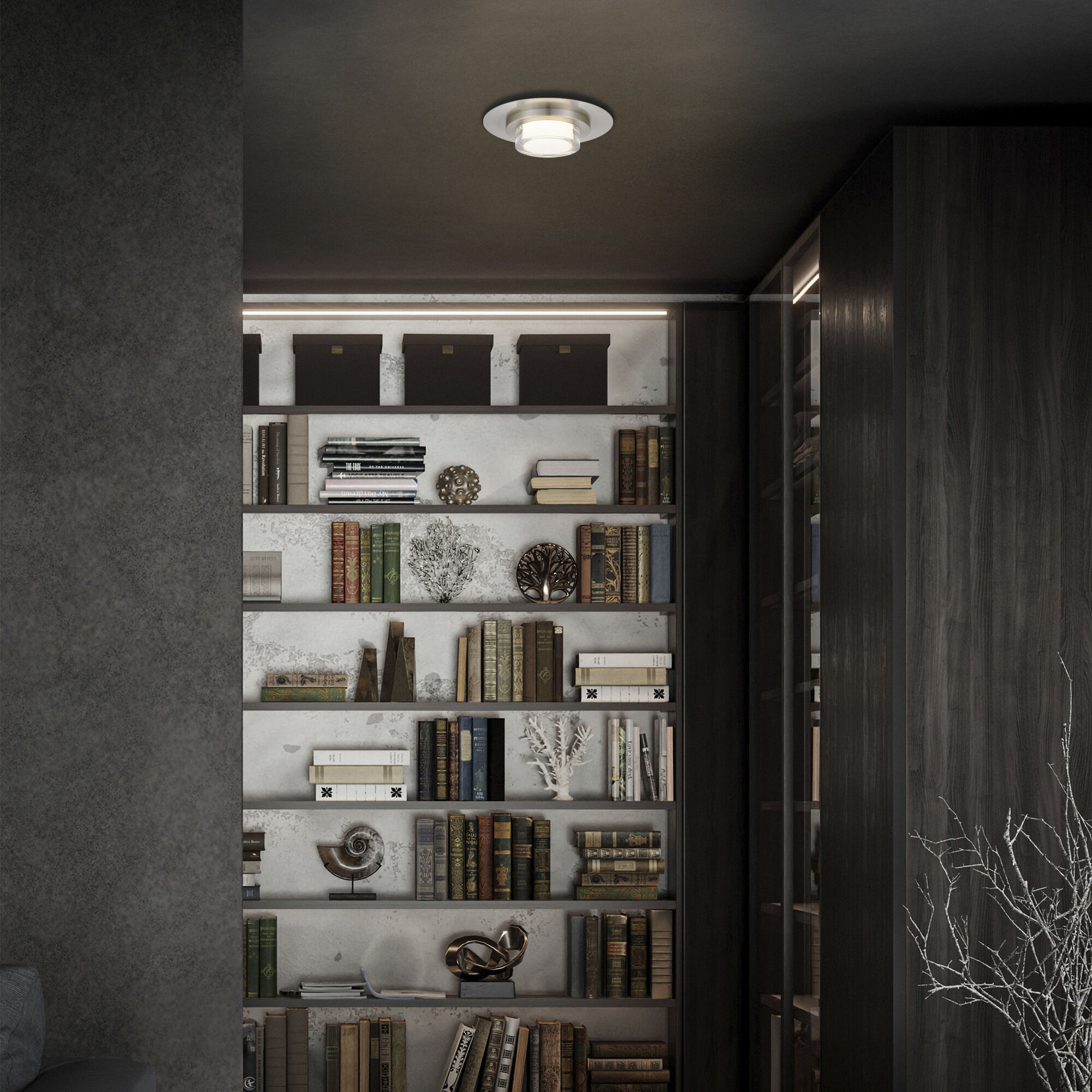 Plate LED 12 inch Brushed Stainless Steel Outdoor Flush Mount